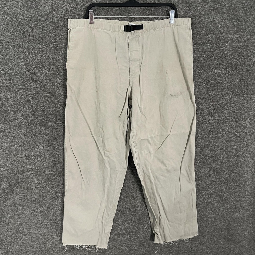 Gramicci Pants Mens 36x29 Beige Canvas Elastic Waist Adjustable Hiking USA